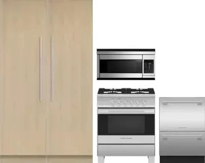 5 Piece Package Includes Refrigerator, Freezer, Range, Microwave And Dishwasher